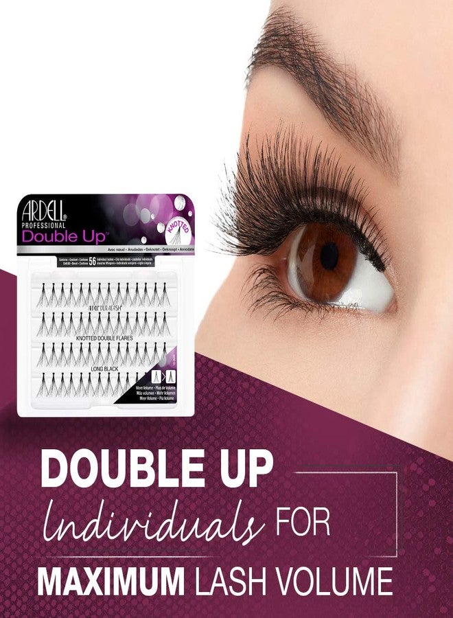 Ardell Double Up Individual Lashes, Knotted - Long, Black, DIY Lash Clusters, Reusable Eyelash Extensions, 4 Pack - Image 2